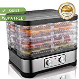 Hopekings Deshidratador Alimentos 5 Pisos, Deshidratadora de Frutas y Verduras 250W, Termostato ajustable 35-70 ° C, Negro