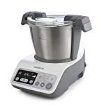 Kenwood kCook Robot de cocina, diseño compacto, hasta 4 comensales, bol de 1.5 L, más de 200 recetas en su app, 800 W, Acero Inoxidable, 3 Velocidades, Gris y Blanco