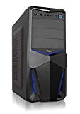 Nox PAX - NXPAX - minitorre ATX y micro ATX, USB 3.0, frontal acabado metal mesh, LED, espacio hasta 3 ventiladores y 4 discos duros, compatible con graficas de gran tamaño, color negro/azul