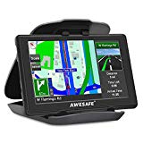 AWESAFE GPS para Coches con 5 Pulgadas Pantalla LCD, Navegador GPS para Coche y Camión con Actualizaciones de Mapas para Toda la Vida