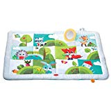 Tiny Love Super Mat Alfombra bebé alcochada, Gimnasio Manta de juegos gigante 100 x 150 cm, Alfombra gateo bebé con 8 actividades para el desarrollo, Meadow Days