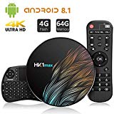 Android 9.0 TV Box?4G+64G?con Mini Teclado inalámbirco con touchpad Quad-Core 64bit Wi-Fi-Dual 5G/2.4G,BT 4.1, 4K*2K UHD H.265, USB 3.0 Smart TV Box