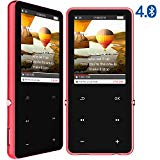 Reproductor MP3 Bluetooth 4.0, 16GB 2.4 Inch Pantalla TFT Reproductor Música MP3, Portátiles Reproductor MP4 Bluetooth Player con Radio FM, Extención hasta 128 GB, Botónes Táctiles(Rojo)