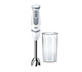 Braun Minipimer 5 MQ 5000 Soup - Batidora de mano, 750 w potencia, 21 velocidades, campana acero inoxidable, incluye vaso medidor 600 ml, blanco y gris