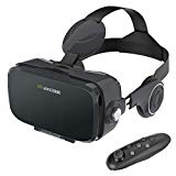 AOGUERBE VR Gafas, 3D VR Headset Auriculares de Realidad Virtual Box Virtual Glasses Controlador Bluetooth Compatible con iPhone X/8/8 Plus 7/7 Plus/6S/6 Samsung S8 / S7 & 4-6 '' Smartphones - Negro