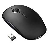 VicTsing Ratón Inalámbrico Delgado Mini 2.4G con Receptor Nano, Tecla Silenciosa y Preciso, 1600 dpi, Ordenador Portátil/PC/Tableta- Negro