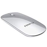 Ratón Inalámbrico Portatil, Fenifox Mini Mouse Bluetooth Ultrafino Recargable, para viajes de negocios, Oficina, compatible Ordenador Mac/Windows/Notebook/Tablet/Celular-Plata