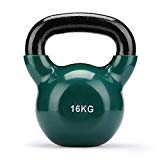 ZELUS Kettlebell Oscilante Pesas Rusas de Hierro Fundido Ideal para Entrenamiento de Fuerza Mancuerna para Musculación (Verde Oscuro 16kg)