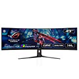 ASUS ROG Strix XG49VQ, Monitor Gaming Ultrapanorámico (3840 X 1080P, 144 Hz,usb 3.0 Freesync 2 HDR, Displayhdr 400, 125% sRGB, Dci-P3. 90%, Shadow Boost), 49