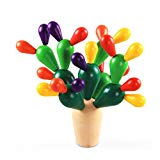 Cactus Equilibrio Ninos Edificios Juguete Colorido Construccion Madera Montaje Desmontaje Apilado Bloque Juego Creativo DIY Toys 28 Pcs 3 Anos y Mas