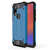 MISKQ Funda para Motorola One Zoom,Poliuretano termoplástico Interno + policarbonato Externo.4 ángulos Son airbag Tipo Anti-caída Caja del teléfono móvil a Prueba de Polvo(Azul)