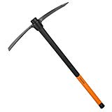 Fiskars Pico de jardín 250, Longitud 90 cm, Peso 3.2 kg, Cabezal de acero forjado/Material sintético reforzado con fibra de vidrio-Mango, Negro/Naranja, 1002208