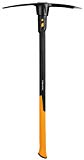 Fiskars Pico de excavación IsoCore L, Para Suelos Rocosos, 91 cm, 3,4 kg, Negro/Naranja, 1020166