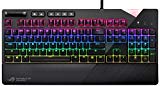 Asus Rog Strix Flare - Teclado Mecánico con interruptores Cherry MX RGB, personalizable, Reposamuñecas desmontable, conector USB, Tecnología Aura Sync RGB LED, Macros, software Armoury II