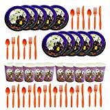 Toyvian Desechables Castle Paper Plates Drinking Cups Forks Vajilla Establece Halloween Party Decoration - 30pcs