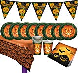 Unbekannt Fiesta de Halloween para 8 Personas 28 Piezas de Platos de Calabaza Tema Fiesta vajilla desechable