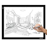 AGPTEK A3 Tableta de Luz, Drawing Pad Ultradelgada, Mesa de Luz de Dibujo LED con Panel Táctil Inteligente y Interfaz USB para Artistas, Dibujo, Animación - 47 cm x 37 cm