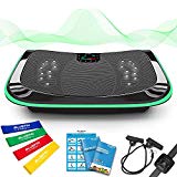 Bluefin Plataforma Vibratoria de Fitness con Triple Motor 4D | Masaje de Terapia Magnética I Altavoces Bluetooth 4.0 (Negro)