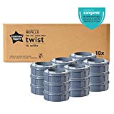 Tommee Tippee Recambios Para Contenedor Para Pañales Avanzado Twist and Click, Película GREENFILM Antibacteriana y Sostenible, Pack de 18