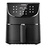 COSORI Freidora sin Aceite 3.5 L, Freidora de Aire Caliente 1500W con Pantalla LED Táctil y 100 Recetas, Sin PFOA, 75-205 ?, 11 Modos Preestablecidos, Color Negro