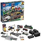 LEGO 60198 City Tren de Mercancías, Juguete con Motor, Vehículo Teledirigido para Niños de 6 Años o Más con 4 Coches, Vías y Accesorios