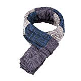 Bufanda de Hombre la tela escocesa cozy Lana Abrigo Del Mantón cuello bufanda Regalos para Hombre unisexo (Azul)