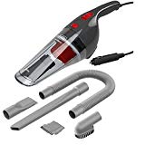 Black+Decker NV1210AV - Aspirador de Mano Coche, Adaptador para Mechero, Depósito 370 ml, Cable 5 metros, 12.5 V, Color Gris y Rojo