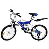 MuGuang Bicicleta de Montaña 20 Pulgadas Bicicleta Infantil 21 Speed Come with 500cc Kettle para Niños de 7 a 12 Años(Azul)