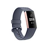 Fitbit Charge 3 Pulsera Avanzada de Salud y Actividad física, Unisex-Adult, Gris Azulado/Aluminio Color Oro Rosa, Talla Unico