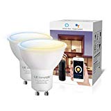 Lepro Bombillas Inteligentes GU10, Bombilla WIFi Funciona con Alexa y Google Home, Blanco Cálido a Frío, Regulable, No Requiere Hub,Paquete de 2