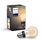 Philips Hue - Bombilla inteligente filamento, E27, Estándar, Luz cálida regulable, 7W, Compatible con Alexa y Google Home - Pack de 1 Bombilla LED inteligentes