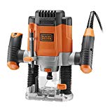 BLACK+DECKER KW1200EKA-QS, Fresadora Electrónica de 1200 W, Velocidad Variable, Profundidad de Corte 55 mm, Incluye Accesorios y Maletín