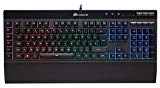 Corsair K55 RGB Teclado para Juegos con Teclas de Membrana, Retroiluminación RGB Dinámica, 6 Teclas Macro con Integración el Software Elgato, Resistencia al Polvo y los Derrames, QWERTY, Negro