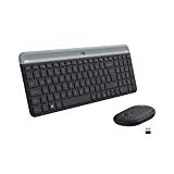 Logitech MK470 Combo Teclado y Ratón Inalámbrico para Windows, 2.4 GHz con Receptor USB Unifying, Diseño Compacto, Batería de Adecuada Duración, Disposición QWERTY, Negro