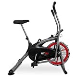 FITFIU FITNESS BELI-150 - Bicicleta elíptica con resistencia de aire cross training, con sillín regulable y pantalla LCD multifunción, para entrenamiento de resistencia y cardio, Negro, 93x20,5x66cm