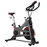 Fitfiu Fitness BESP-70 - Bicicleta Indoor con disco inercia 13 kg, manillar con Pulsómetro, sillín deportivo, múltiples niveles de resistencia y pantalla LCD, Bici cardio Entrenamiento Fitness, Gris