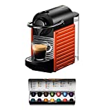 Krups Nespresso Pixie XN3045 - Cafetera monodosis de cápsulas Nespresso, compacta, 19 bares, apagado automático, color naranja, 14 cápsulas interior