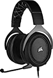 Corsair HS60 PRO Surround Auriculares para Juegos (7.1 Sonido envolvente, Espuma viscoelástica almohadillas, Unidireccional micrófono, Compatible con PC, PS4, Xbox One, Switch y móviles), Carbono