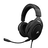 Corsair HS50 Stereo - Auriculares gaming con micrófono desmontable (para PC/PS4/Xbox/Switch/móvil), Negro