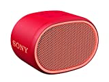 Sony SRSXB01R - Altavoz inalámbrico portátil (Compacto, Bluetooth, Extra Bass, 6h de batería, Resistente al Agua IPX5, Viene con Correa) Color Rojo