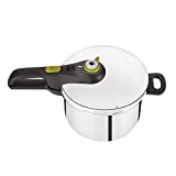 Tefal Secure 5 Neo Olla Express de 6 L sin cestillo, con 5 Sistemas Seguridad, 2 Modos de Cocción, Indicador de Presión, Cierre y Apertura Fácil, Acero Inoxidable, Color Plateado