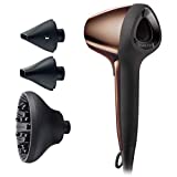 Remington Secador de Pelo Air 3D, Flujo de Aire 3D, Iónico, Cabello Sin Encrespamiento, 1800 W, 2 Concentradores, 1 Difusor, 3 Temperaturas, 2 Velocidades, Gancho Para Colgar, Bronce, D7777