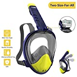 WOTEK Mascara Buceo Mascara Snorkel 180° Panorámica Gafas Buceo de Cara Completa Gafas de Bucear Anti-Niebla y Anti-Fugas, Apoyo Camara Deportiva para Adultos y Niños y Hombre