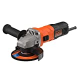 BLACK+DECKER BEG010-QS - Amoladora 115 mm, 710 W, 12.000 RPM, Mango ajustable 2 posiciones, Diámetro compacto, Negro/Naranja