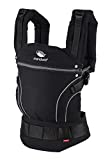 manduca First Mochila Portabebes > BlackLine Phantom Grey < Mochila Portabebes con Cinturon Ergonomico & Extension de Espalda, Algodón Orgánico, para bebés de 3,5 a 20kg (negro-gris)