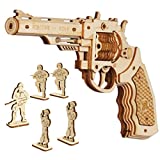 ROKR Puzzle de Madera 3D | Kit de Montaje de Pistola | Monta tu Pistola Que Dispara Gomas para Niños y Adultos (Corsac M60)