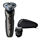 Philips Serie 6000 S6640/44 - Afeitadora Eléctrica para hombre con sistema de protección para la piel, uso en seco/húmedo, 60 min de batería, incluye perfilador de barba y funda de viaje