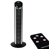 Cecotec EnergySilence 890 Skyline Ventilador de Torre Digital, 3 Velocidades, 3 Modos, Temporizador 7.5h, Silencioso, Motor de Cobre, Color Blanco, 50 W, Negro