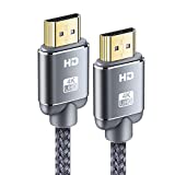 Snowkids Cable HDMI 4K 2metro Cable HDMI Trenzado de Nailon 4K@60Hz a 18Gbps Cable HDMI Compatible 3D, Función Ethernet, Video 4K 2160p, HD 1080p- Gris