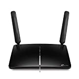 TP-Link Archer MR600 Router 4G + Advanced LTE CAT6, Wi-Fi AC1200 5GHz & 2.4GHz, 4 Puertos Gigabit, 2 Antenas Desmontables, MicroSIM, Compatible con Todos los operadores, Versión 2.0, Negro